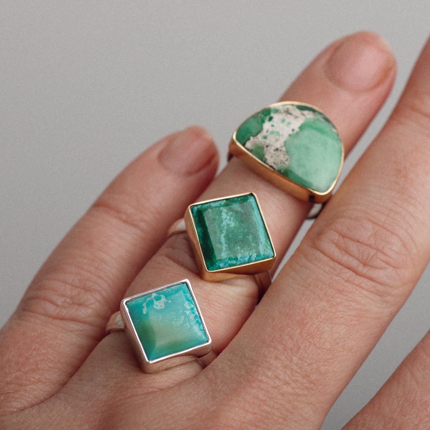 Diamond Luminous Ring ◇ Nevada Turquoise ◇ Size 6