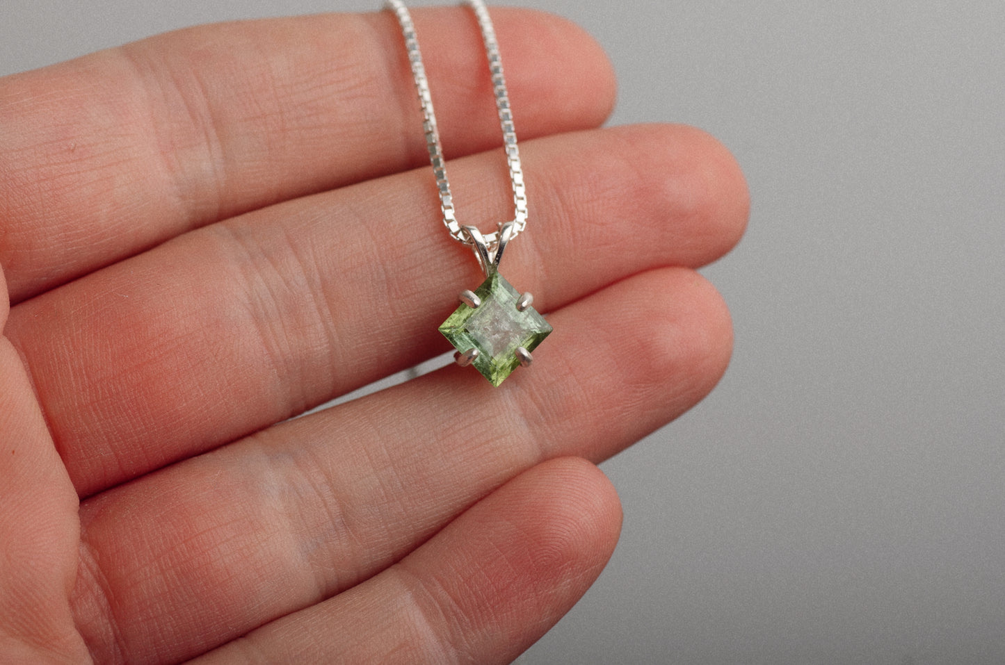 Prong Set Necklace ◇ Green Tourmaline