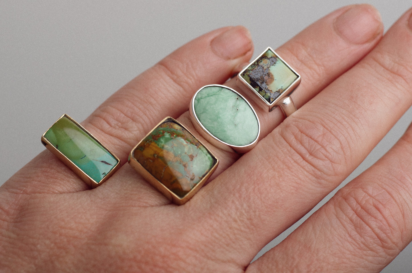 Luminous Ring ◇ Australian Green Variscite ◇ Size 7