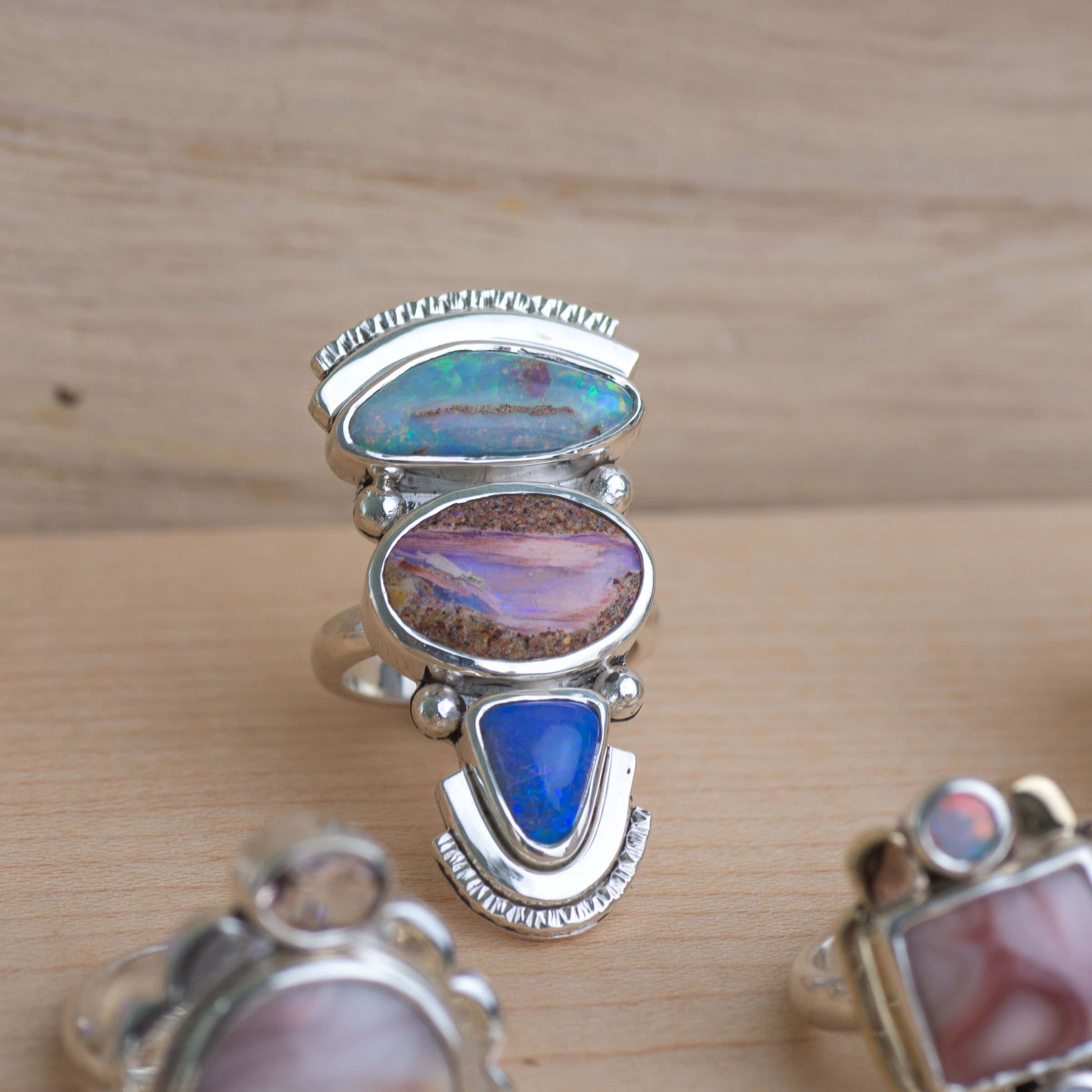 Ripple Ring ◇ Australian Opal ◇ Size 7