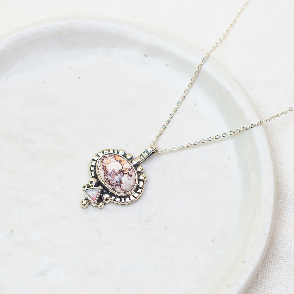 Dawn Necklace ◇ Wild Horse Magnesite + Australian Opal