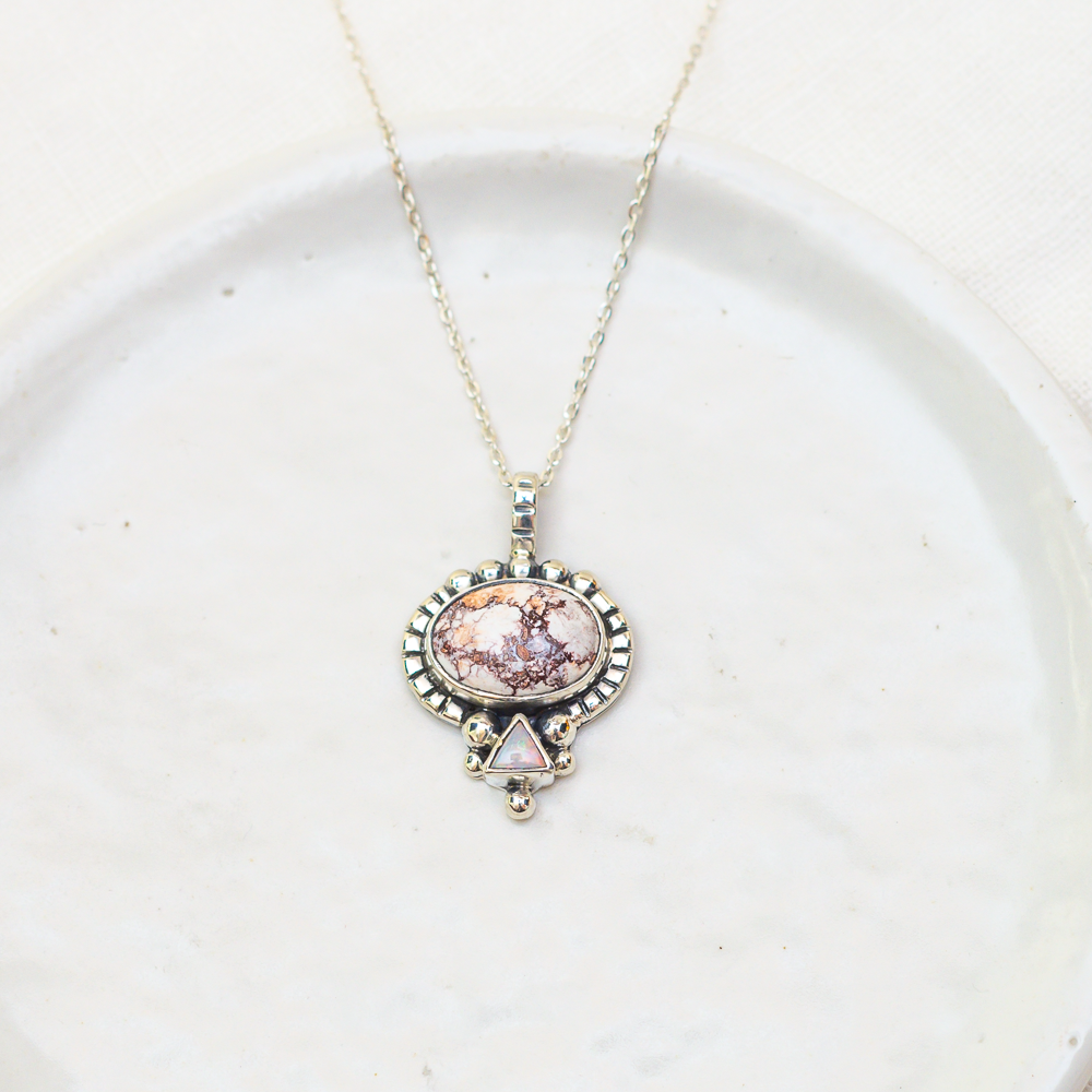 Dawn Necklace ◇ Wild Horse Magnesite + Australian Opal