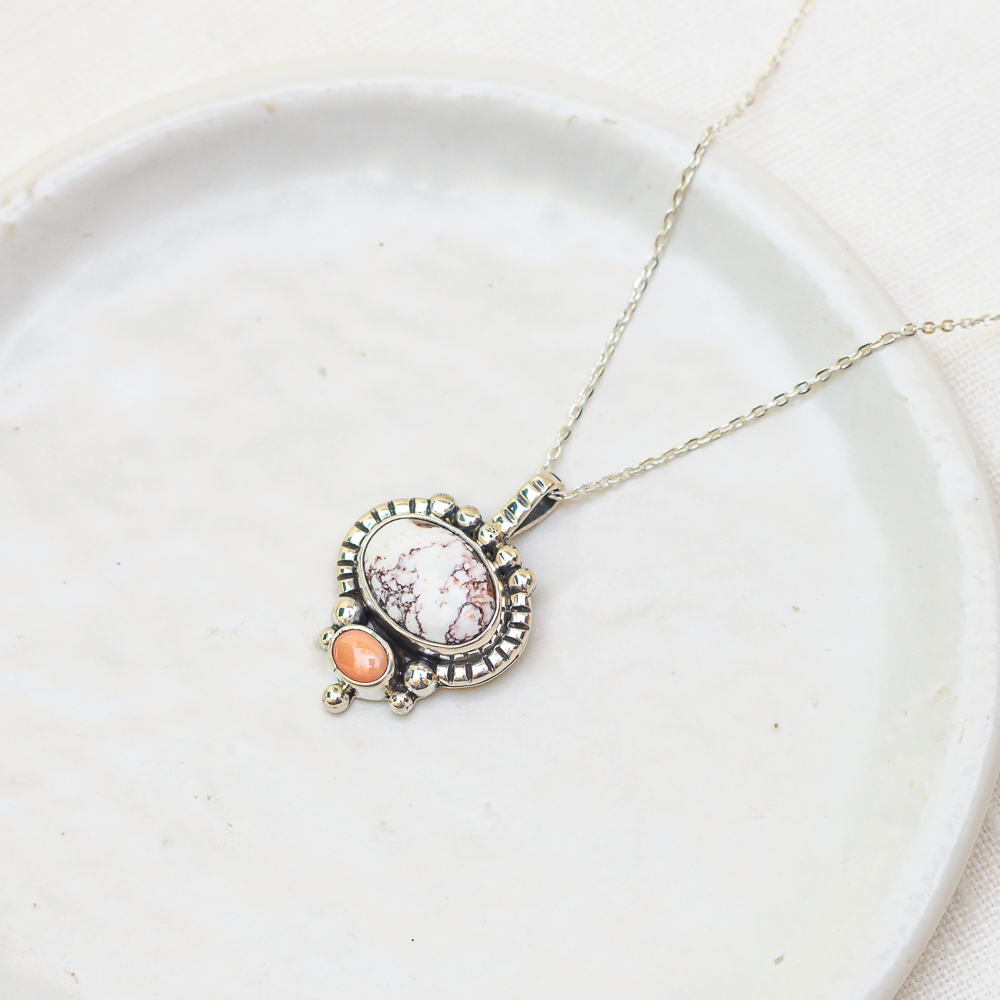 Dawn Necklace ◇ Wild Horse Magnesite + Pink Opal