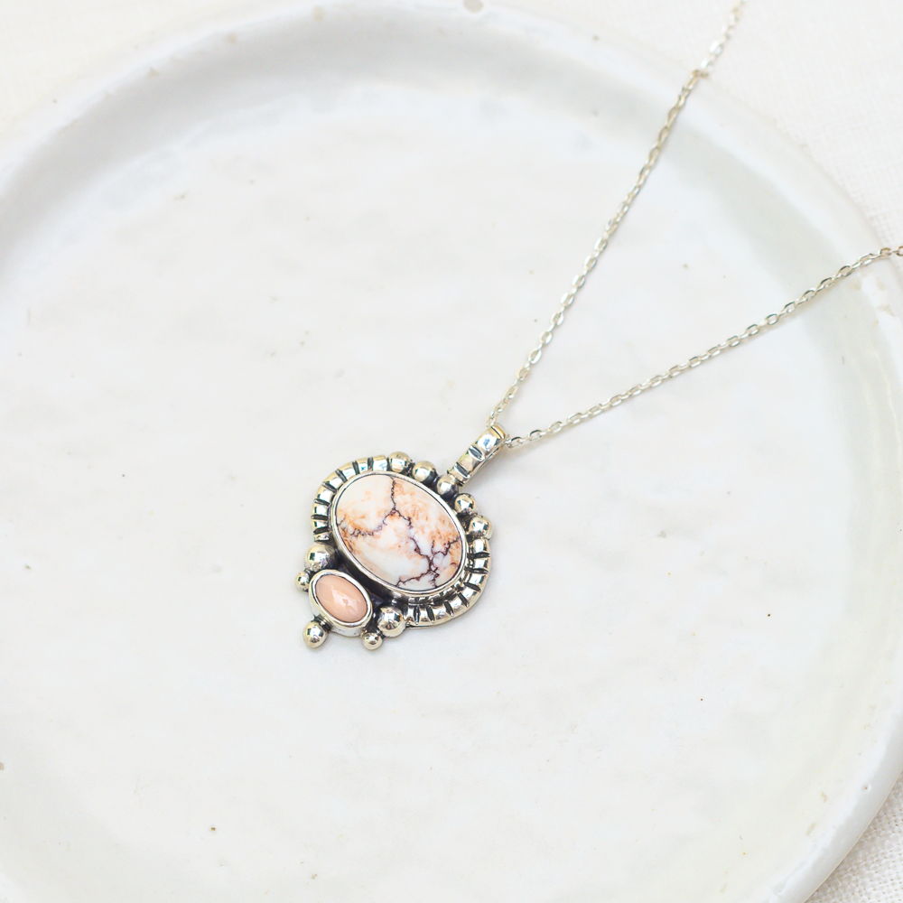 Dawn Necklace ◇ Wild Horse Magnesite + Pink Opal