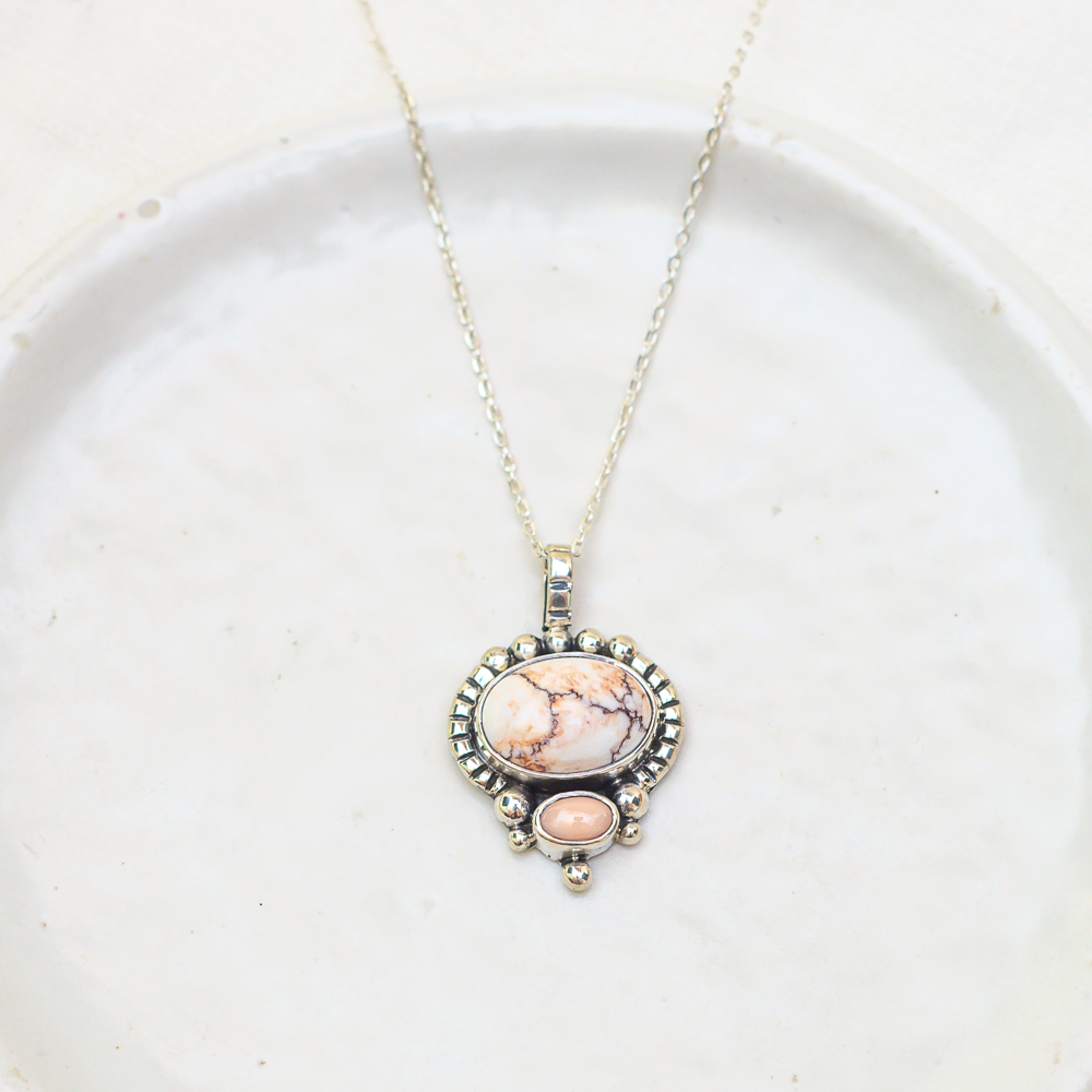 Dawn Necklace ◇ Wild Horse Magnesite + Pink Opal