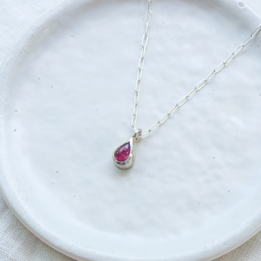 Single Stone Charm ◇ Pink Tourmaline ◇ MADE TO ORDER