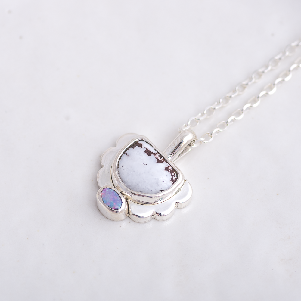 Mini Tidal Necklace ◇ Wild Horse Magnesite + Australian Opal