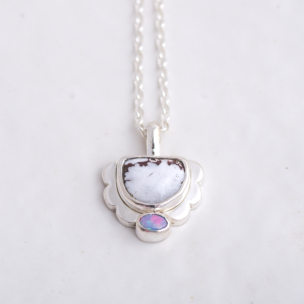 Mini Tidal Necklace ◇ Wild Horse Magnesite + Australian Opal