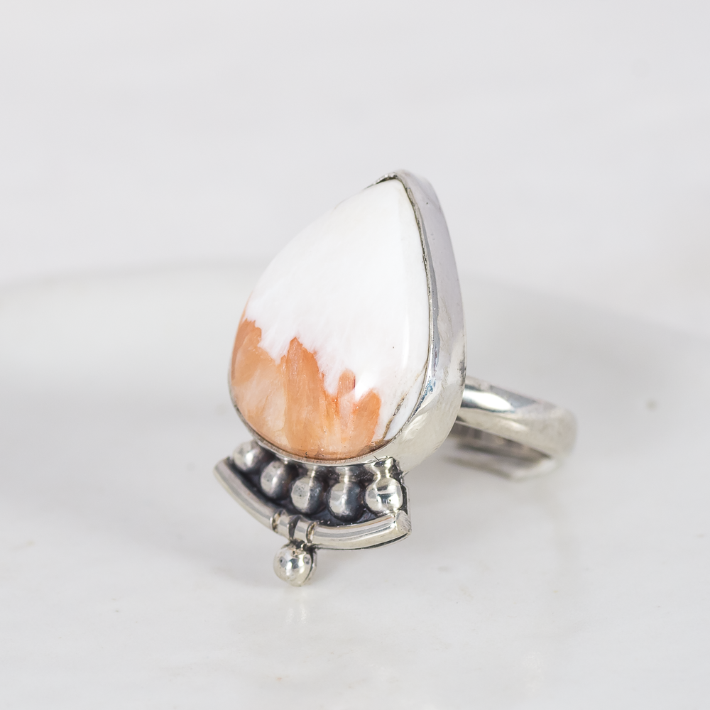 Emergence Ring (SECONDS) ◇ Peach Scolecite ◇ Size 9