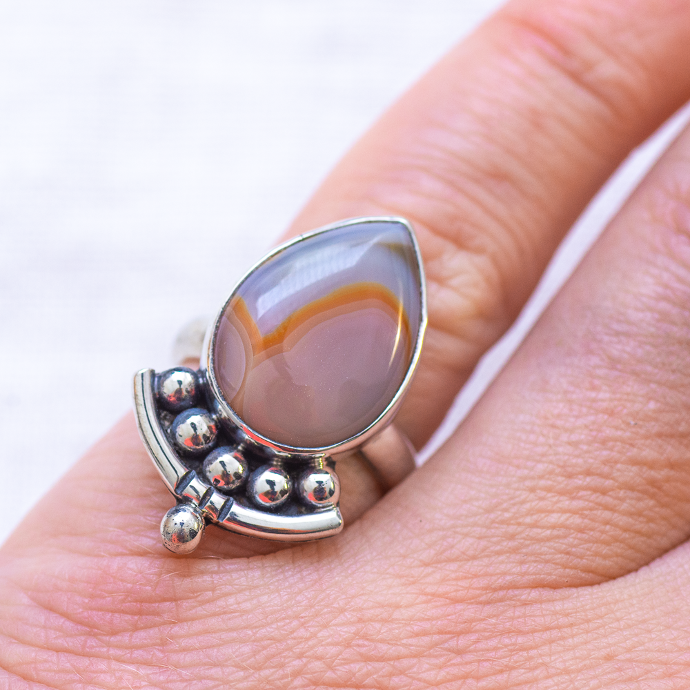 Emergence Ring ◇ Agua Nueva Agate ◇ Size 5.5