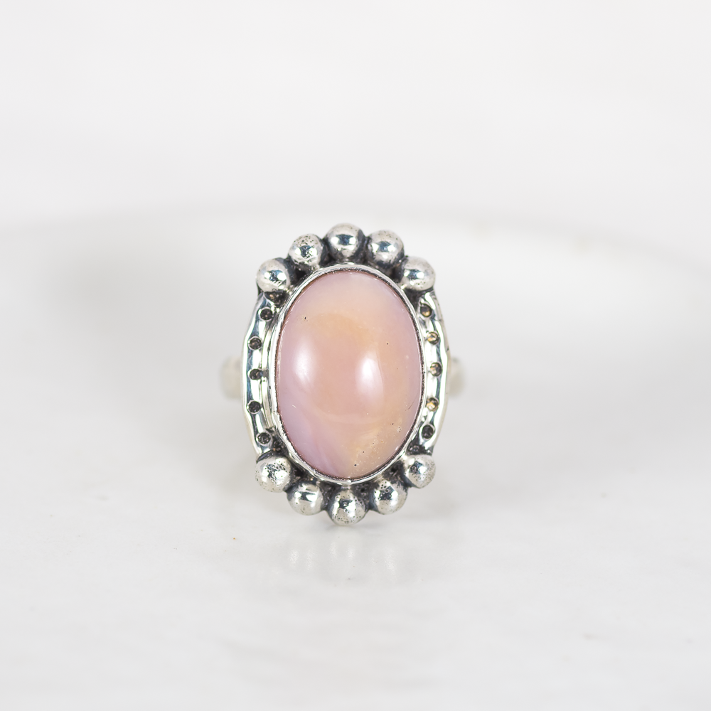 Petite Wanderer Ring (A) ◇ Pink Opal ◇ Size 6