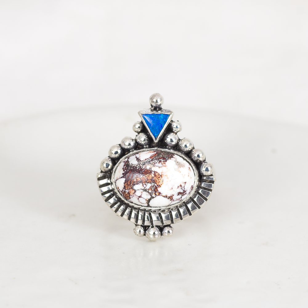 Dawn Ring ◇ Wild Horse Magnesite + Australian Opal (Multi Listing)