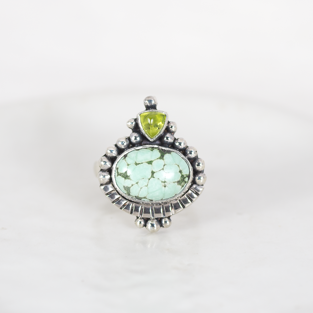 Dawn Ring ◇ Peridot + Green Variscite (Multi Listing)