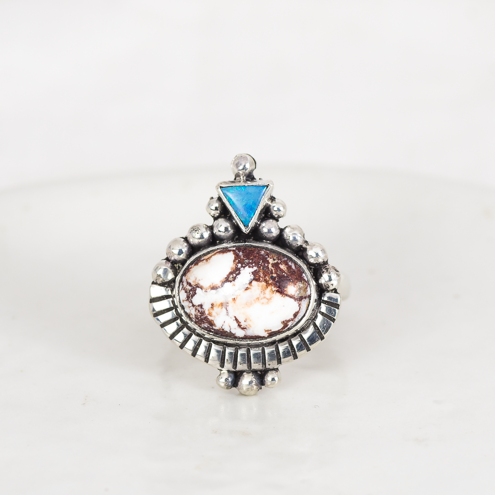 Dawn Ring ◇ Wild Horse Magnesite + Australian Opal (Multi Listing)