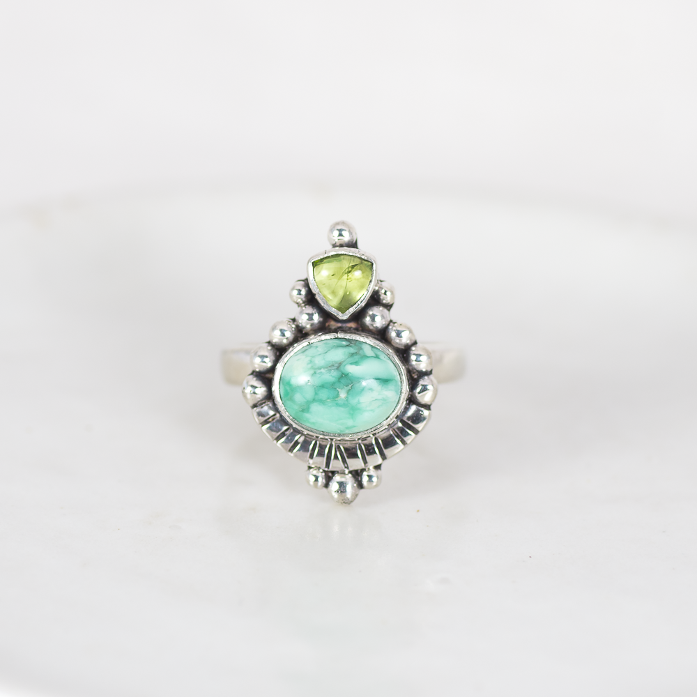 Dawn Ring ◇ Peridot + Green Variscite (Multi Listing)