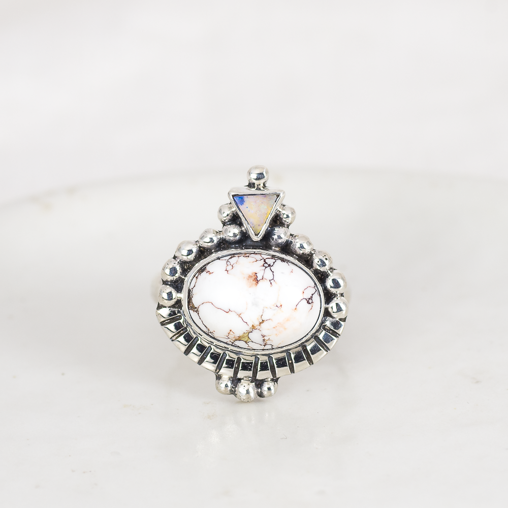 Dawn Ring ◇ Wild Horse Magnesite + Australian Opal (Multi Listing)