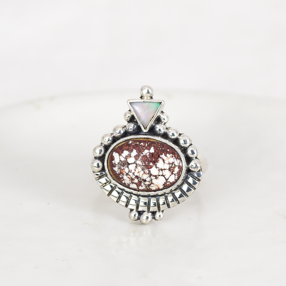 Dawn Ring ◇ Wild Horse Magnesite + Australian Opal (Multi Listing)