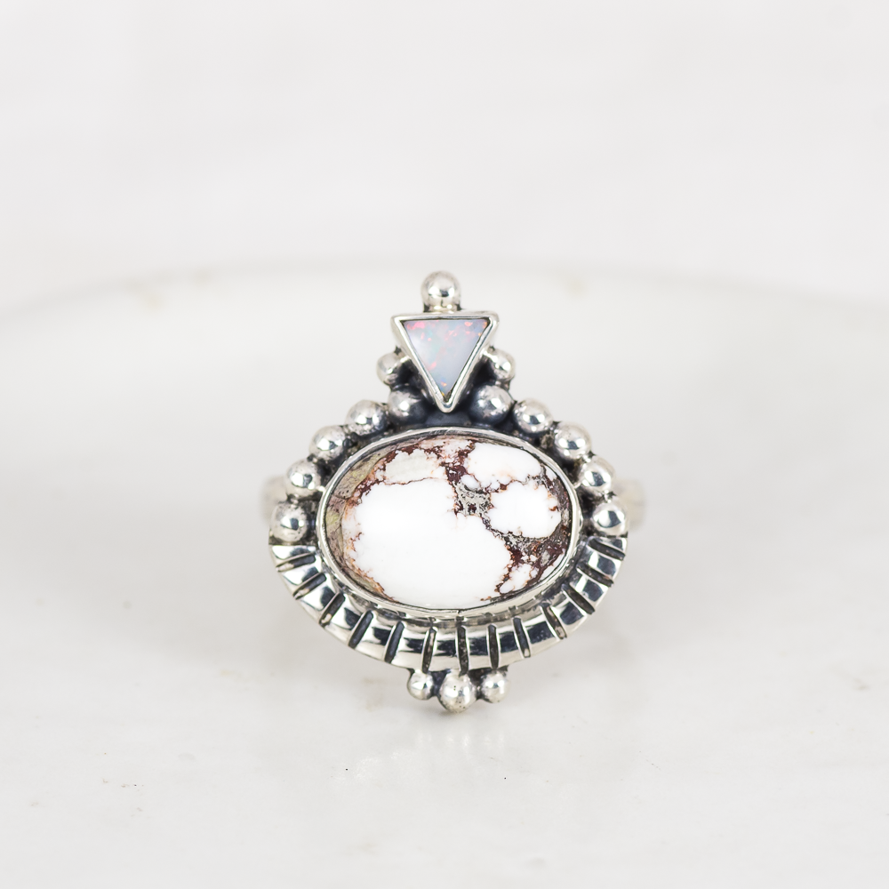Dawn Ring ◇ Wild Horse Magnesite + Australian Opal (Multi Listing)