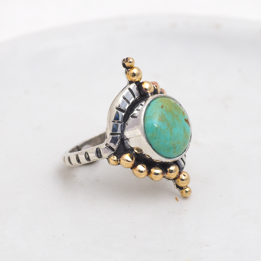 Origin Embrace Ring (C) ◇ Kingman Turquoise ◇ Size 7.5