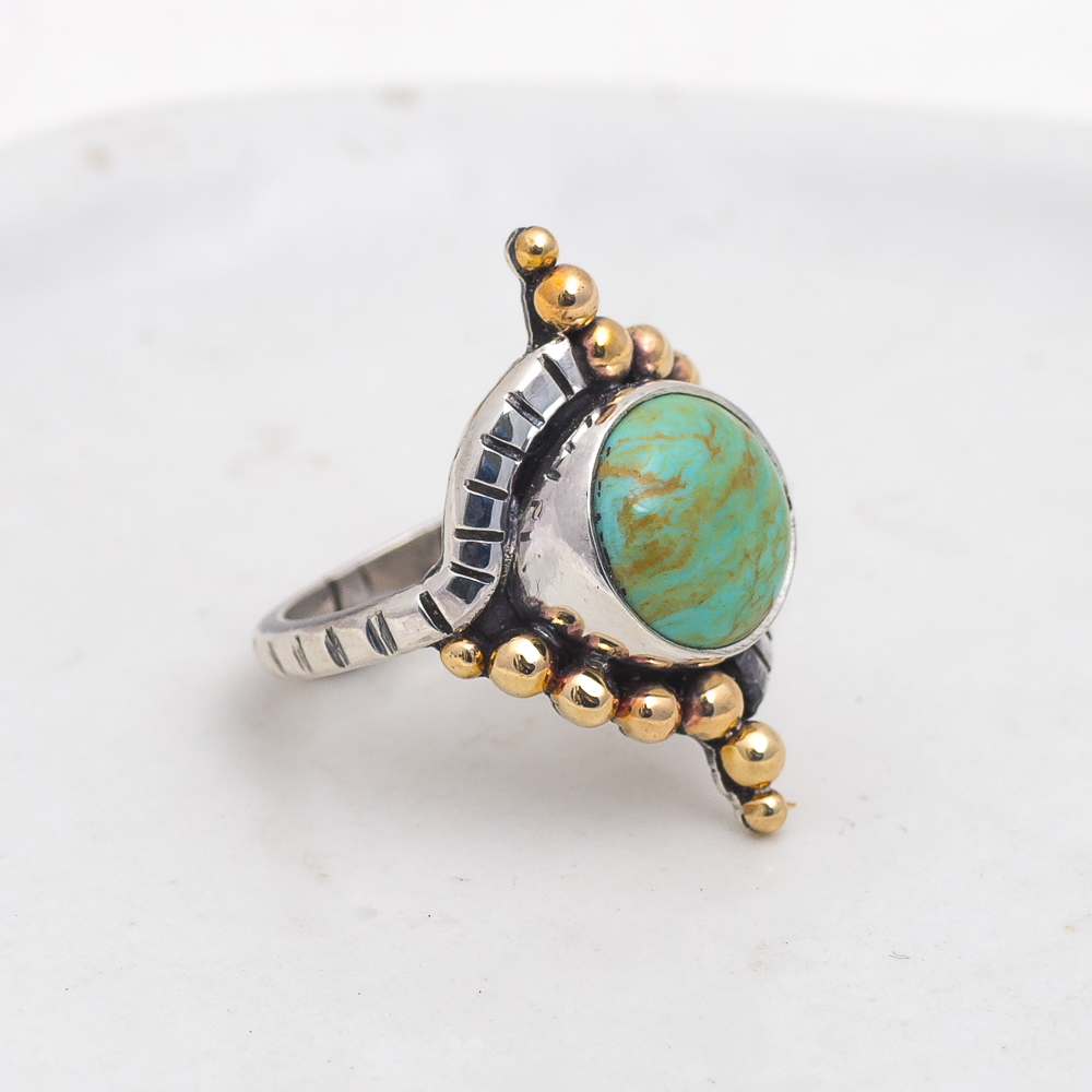 Origin Embrace Ring (D) ◇ Kingman Turquoise ◇ Size 8