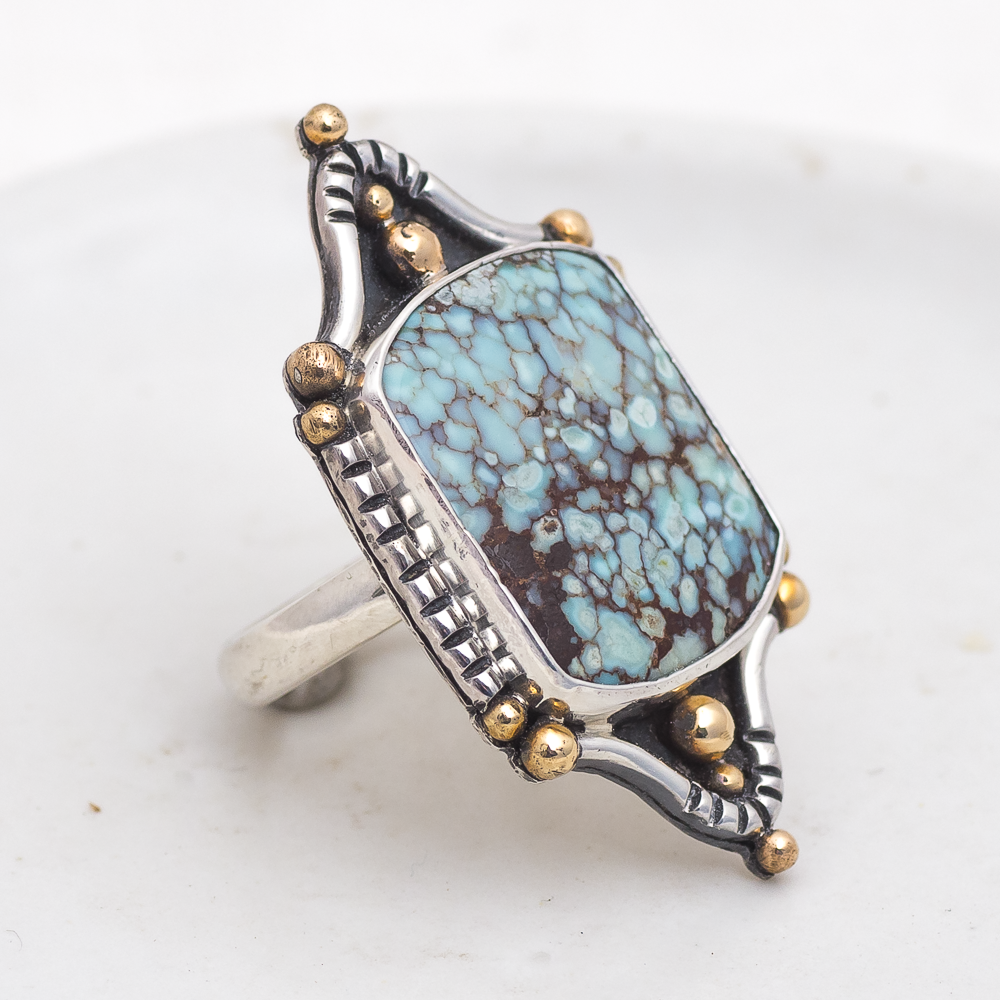 Dunes Ring (A) ◇ Hubei Turquoise ◇ Size 7