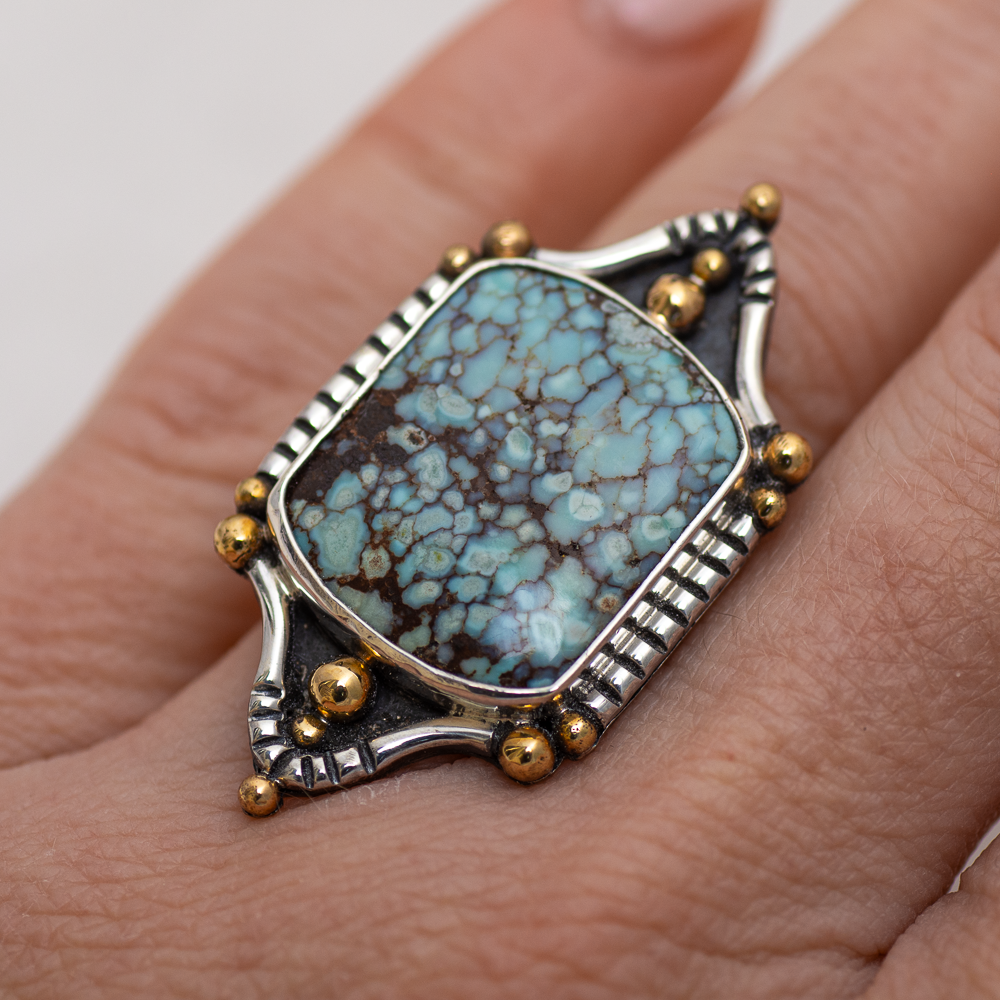 Dunes Ring (A) ◇ Hubei Turquoise ◇ Size 7