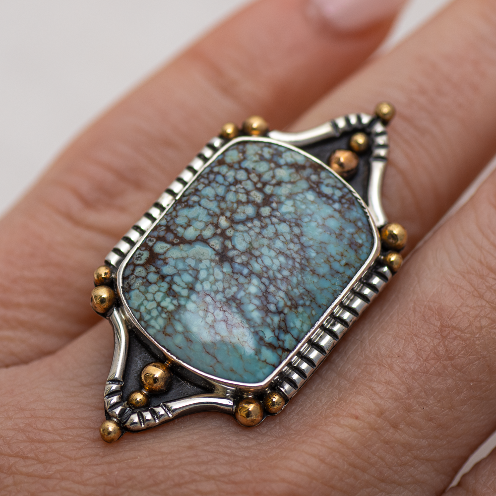 Dunes Ring (B) ◇ Hubei Turquoise ◇ Size 7.5