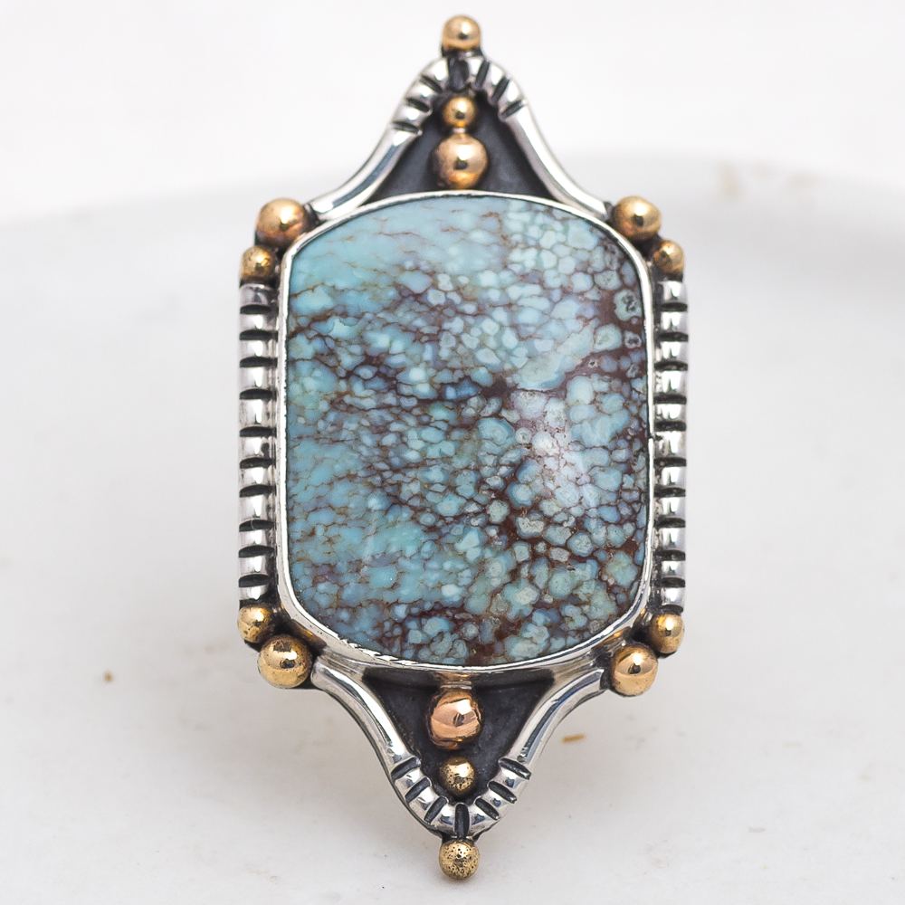Dunes Ring (B) ◇ Hubei Turquoise ◇ Size 7.5