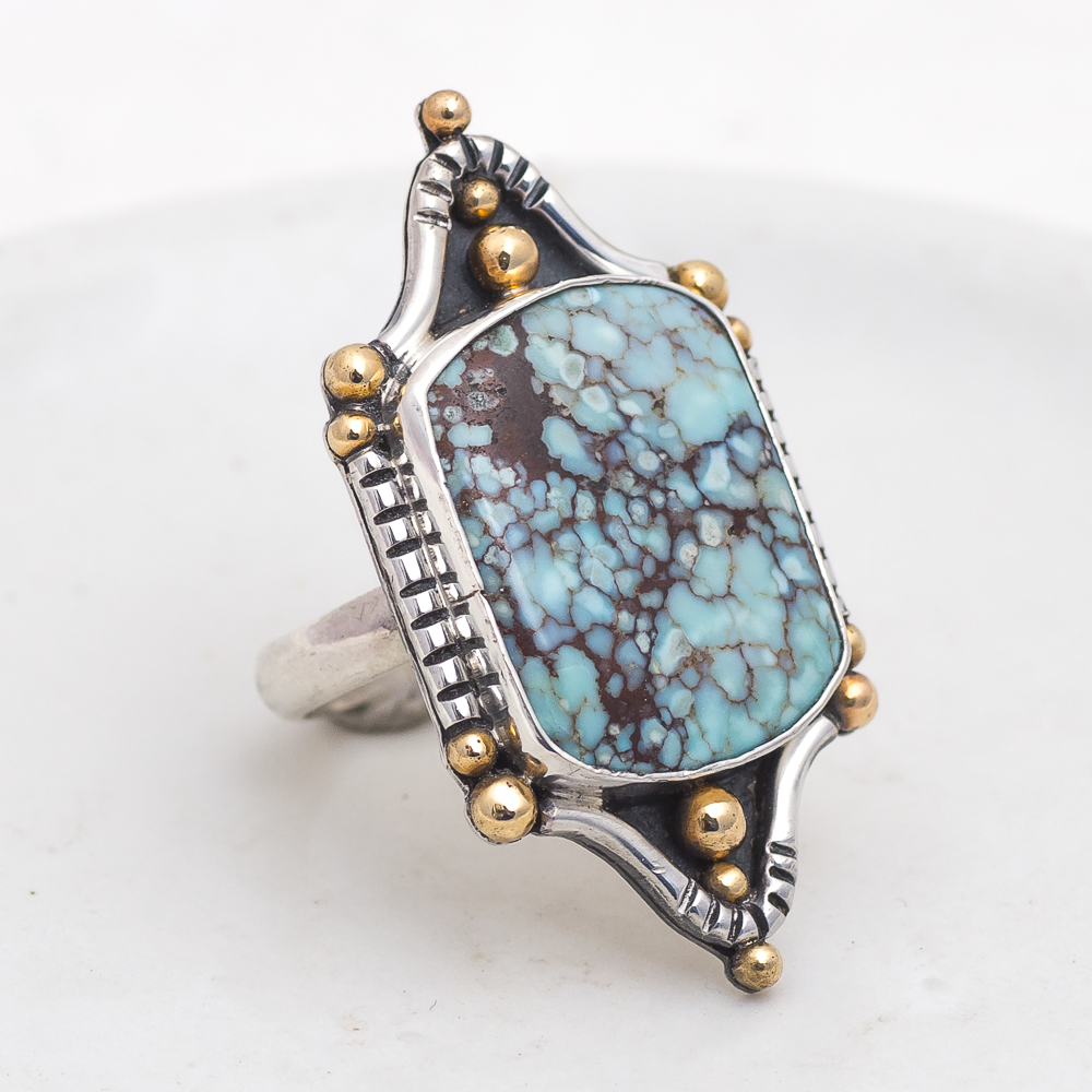 Dunes Ring (C) ◇ Hubei Turquoise ◇ Size 8