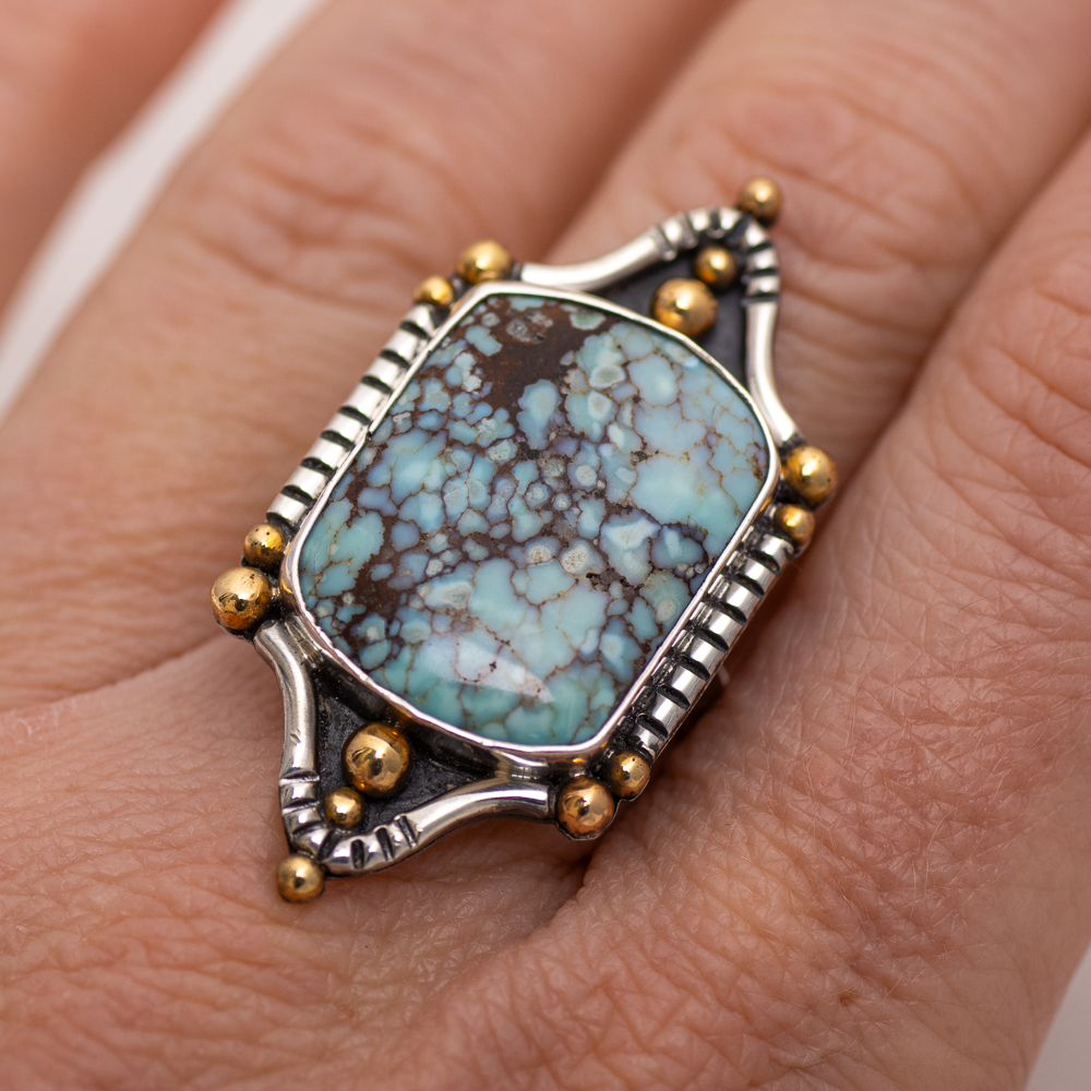 Dunes Ring (C) ◇ Hubei Turquoise ◇ Size 8