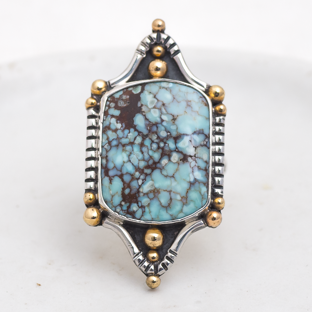 Dunes Ring (C) ◇ Hubei Turquoise ◇ Size 8