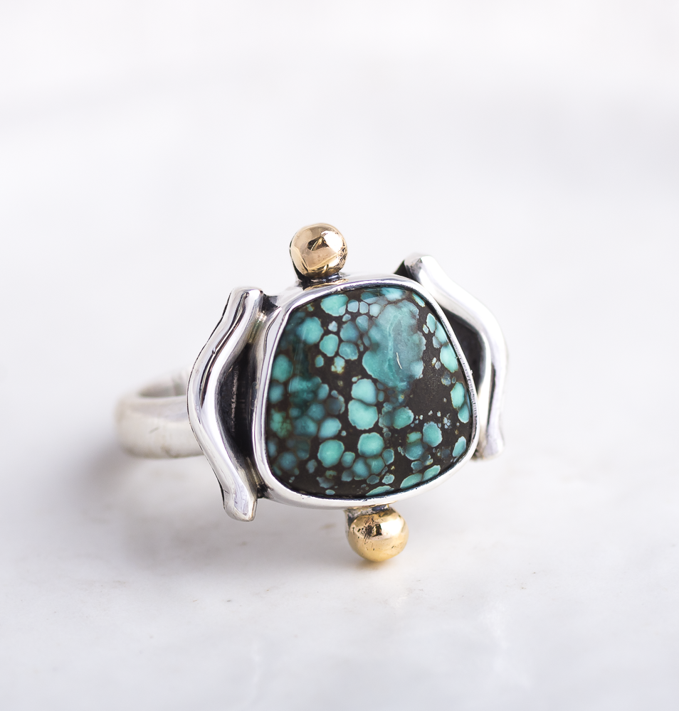 Dunes Ring ◇ New Lander Variscite ◇ Size 6