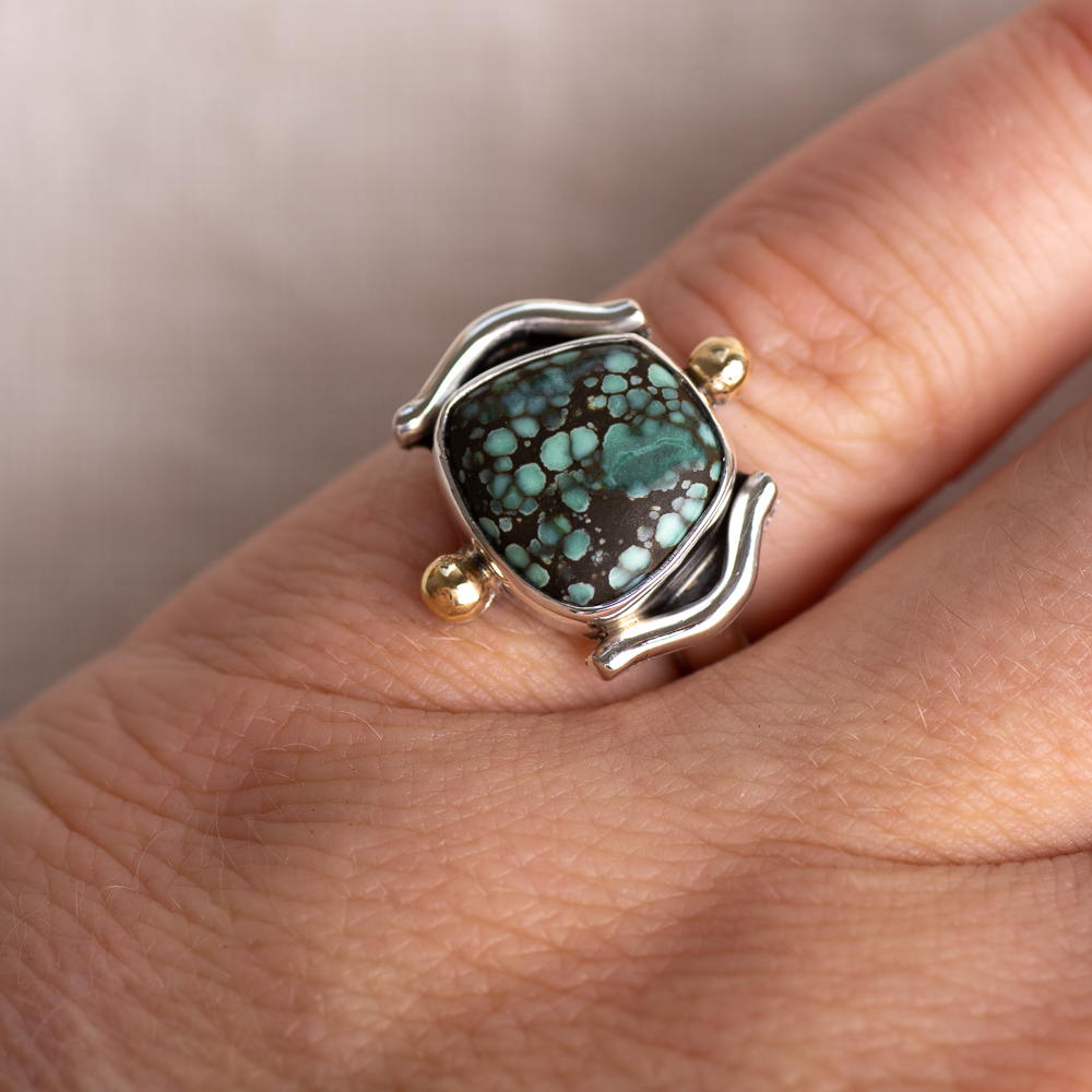 Dunes Ring ◇ New Lander Variscite ◇ Size 6
