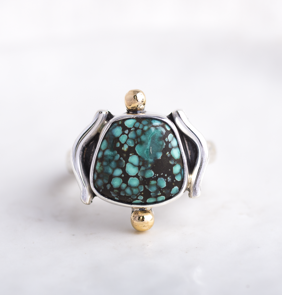 Dunes Ring ◇ New Lander Variscite ◇ Size 6