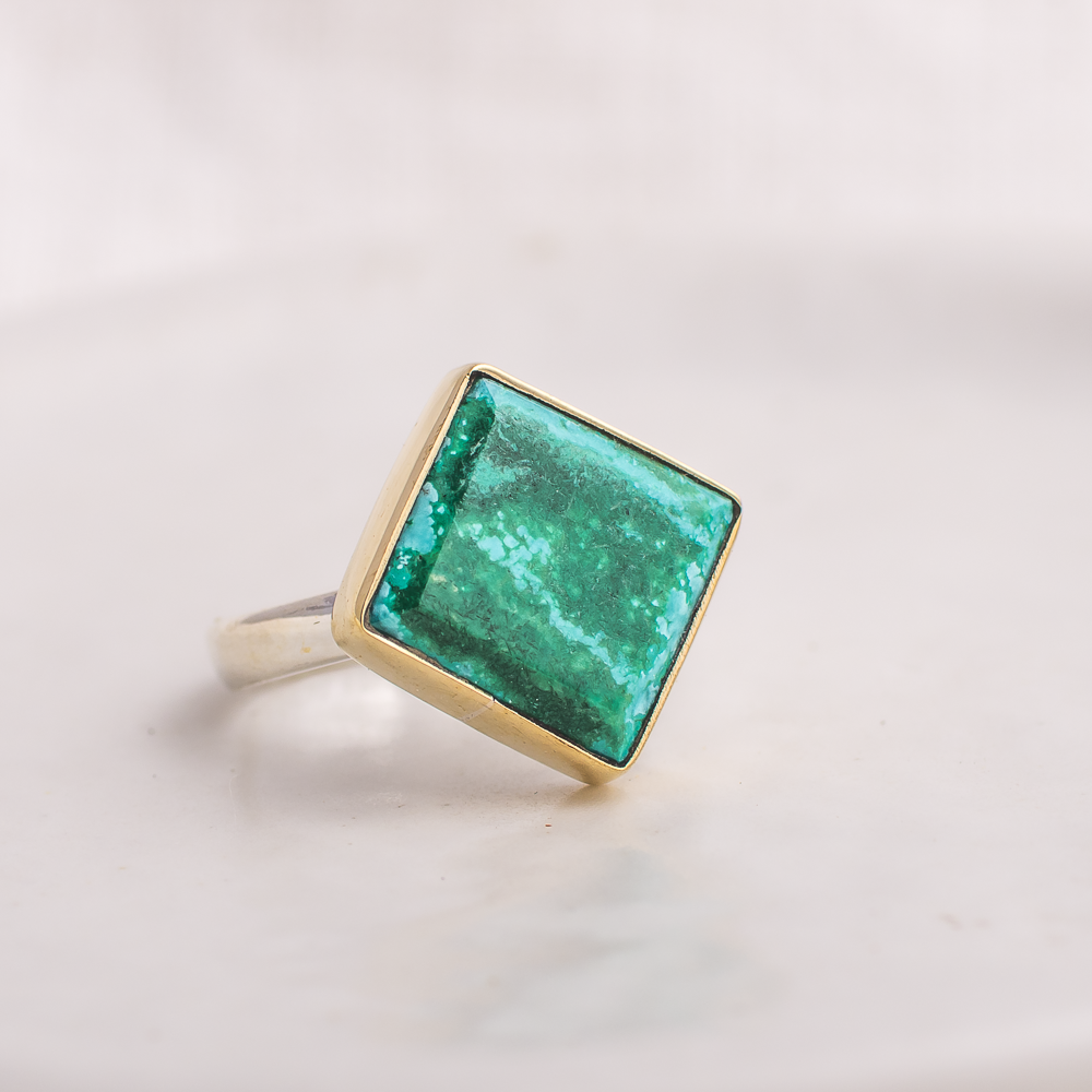 Diamond Luminous Ring ◇ Nevada Turquoise ◇ Size 6
