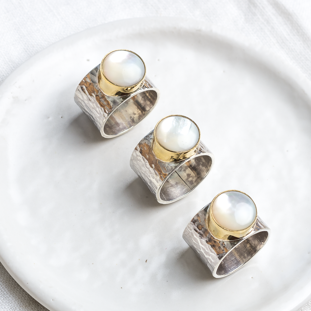 New Moon Ring ◇ Mother of Pearl ◇ Multiple Sizes