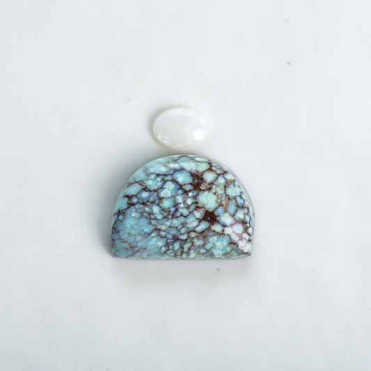 Custom Tidal Ring (E) ◇ Hubei Turquoise + Australian Opal ◇ Made in your size.