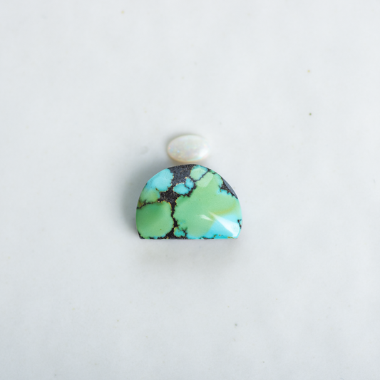 Custom Mini Tidal Ring (C) ◇ Hubei Turquoise + Australian Opal ◇ Made in your size.