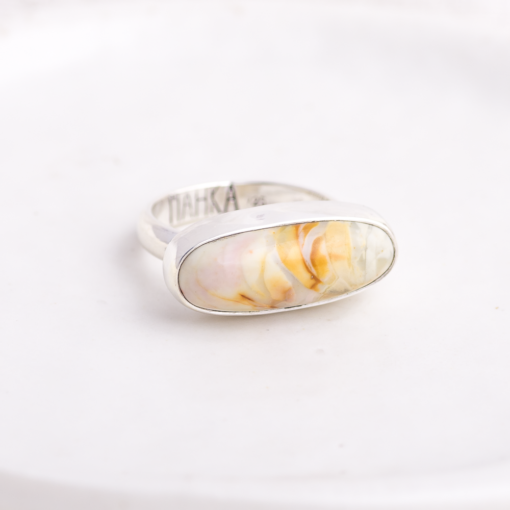Horizontal Luminous Ring ◇ Willow Creek Jasper ◇ Size 8