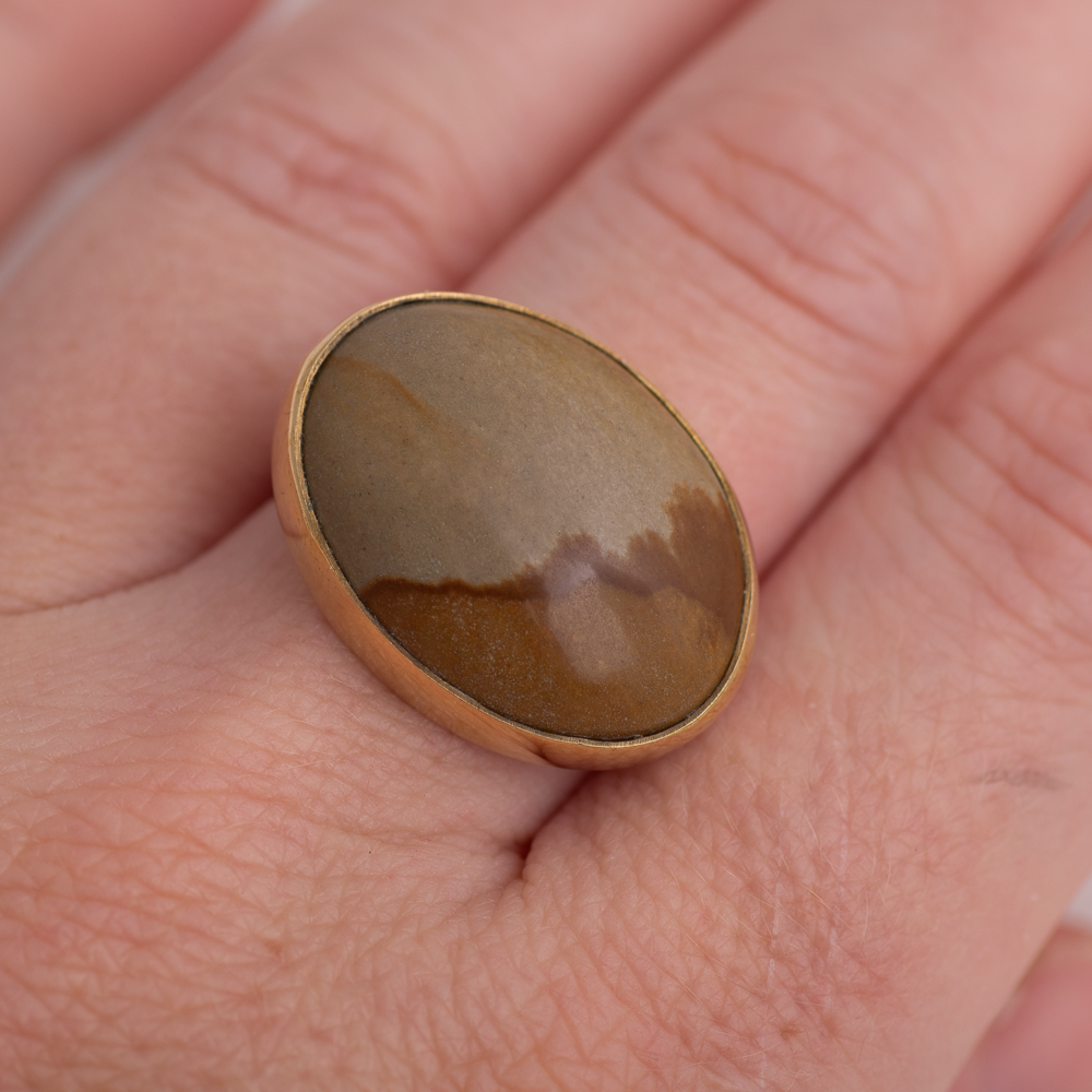 Horizontal Luminous Ring ◇ Cripple Creek Jasper ◇ Size 9