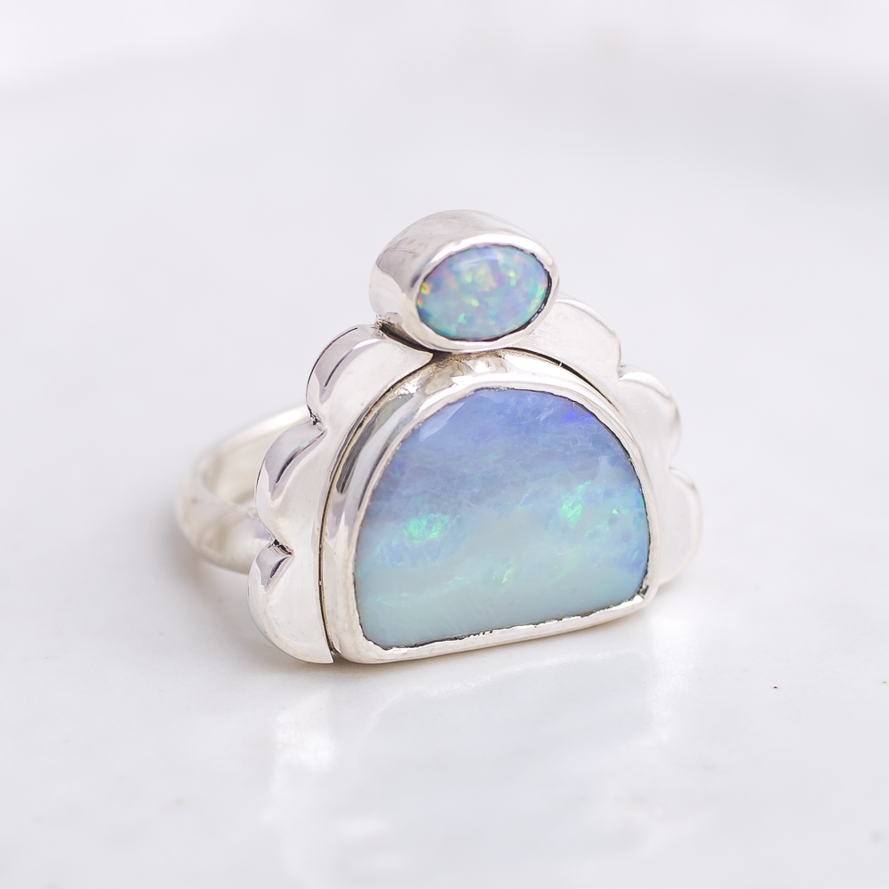 Tidal Ring ◇ Australian Opal ◇ Size 7