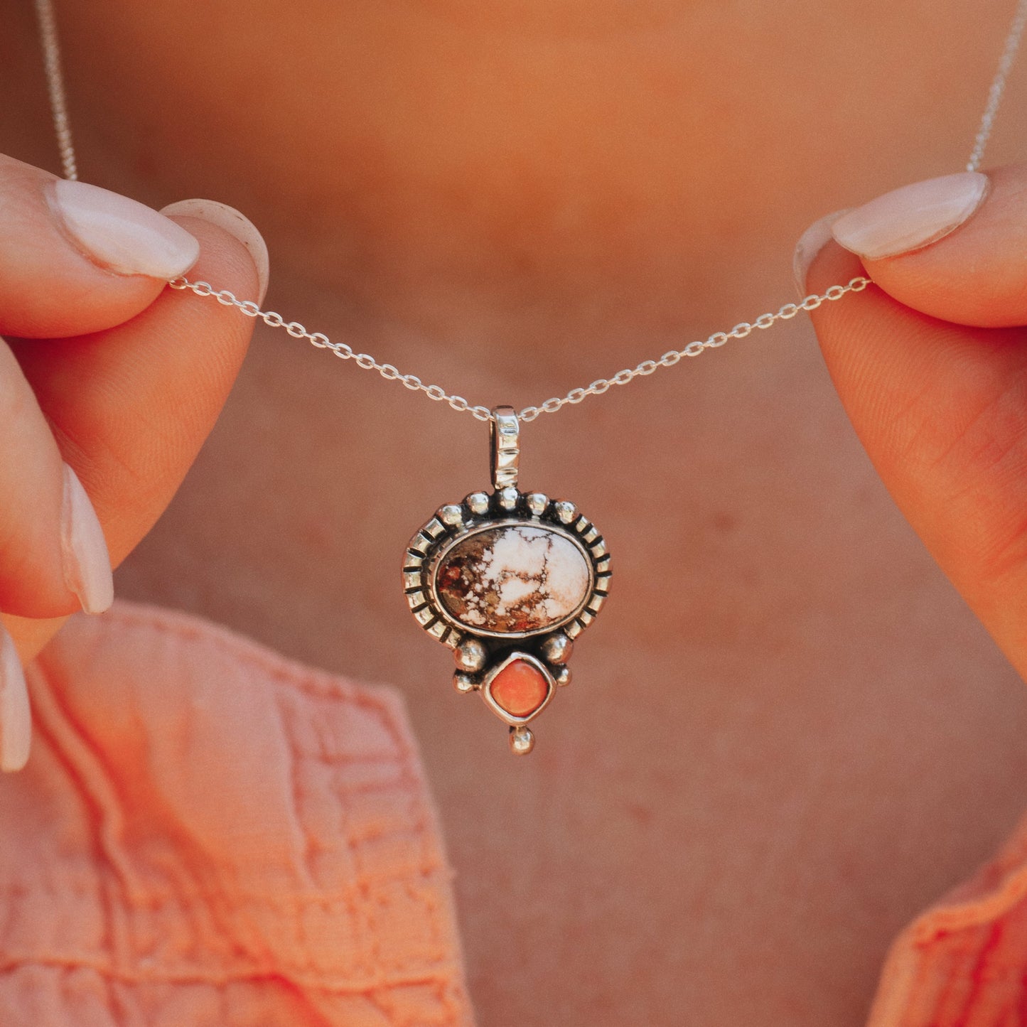 Dawn Necklace ◇ Wild Horse Magnesite + Pink Opal