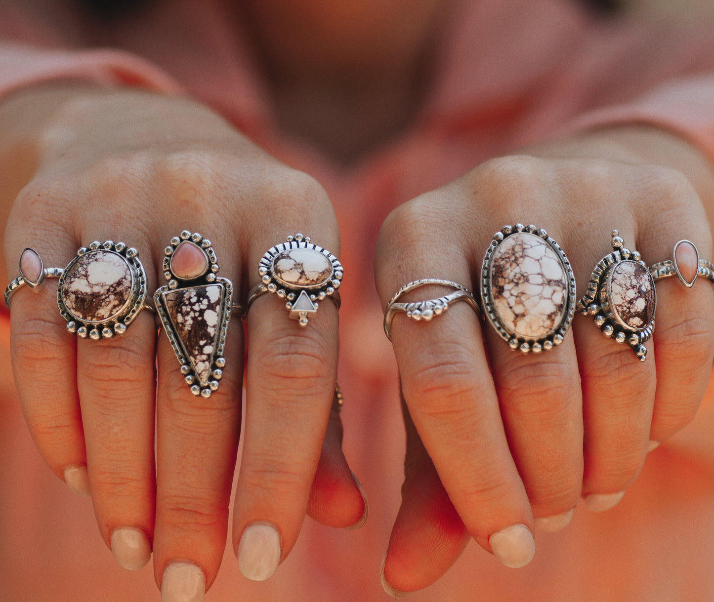 Dawn Ring ◇ Wild Horse Magnesite + Australian Opal (Multi Listing)