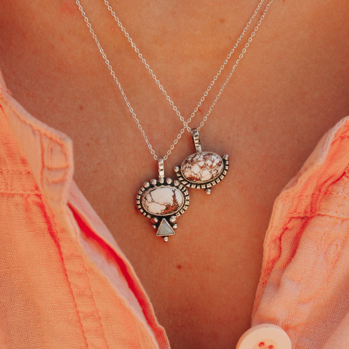 Dawn Necklace ◇ Wild Horse Magnesite + Australian Opal