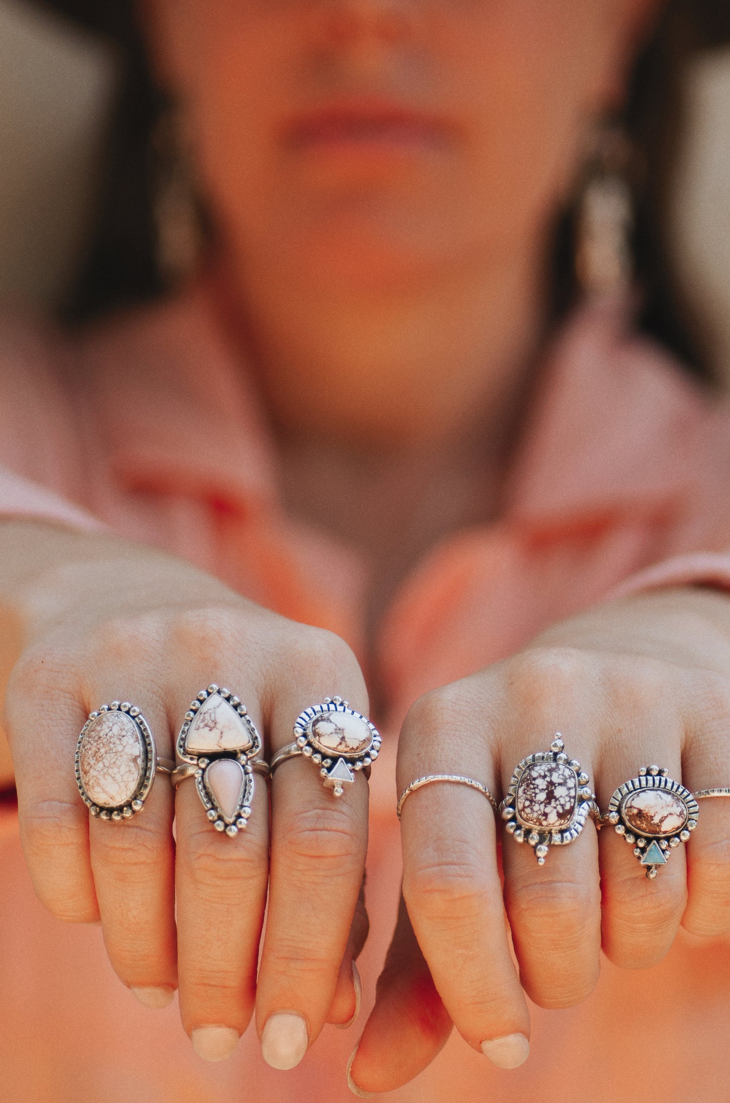 Dawn Ring ◇ Wild Horse Magnesite + Australian Opal (Multi Listing)