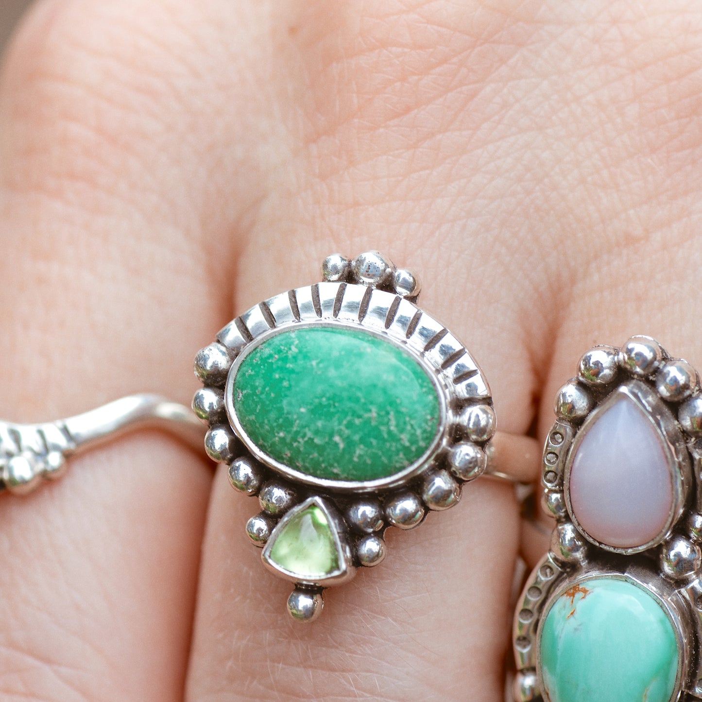Dawn Ring ◇ Peridot + Green Variscite (Multi Listing)