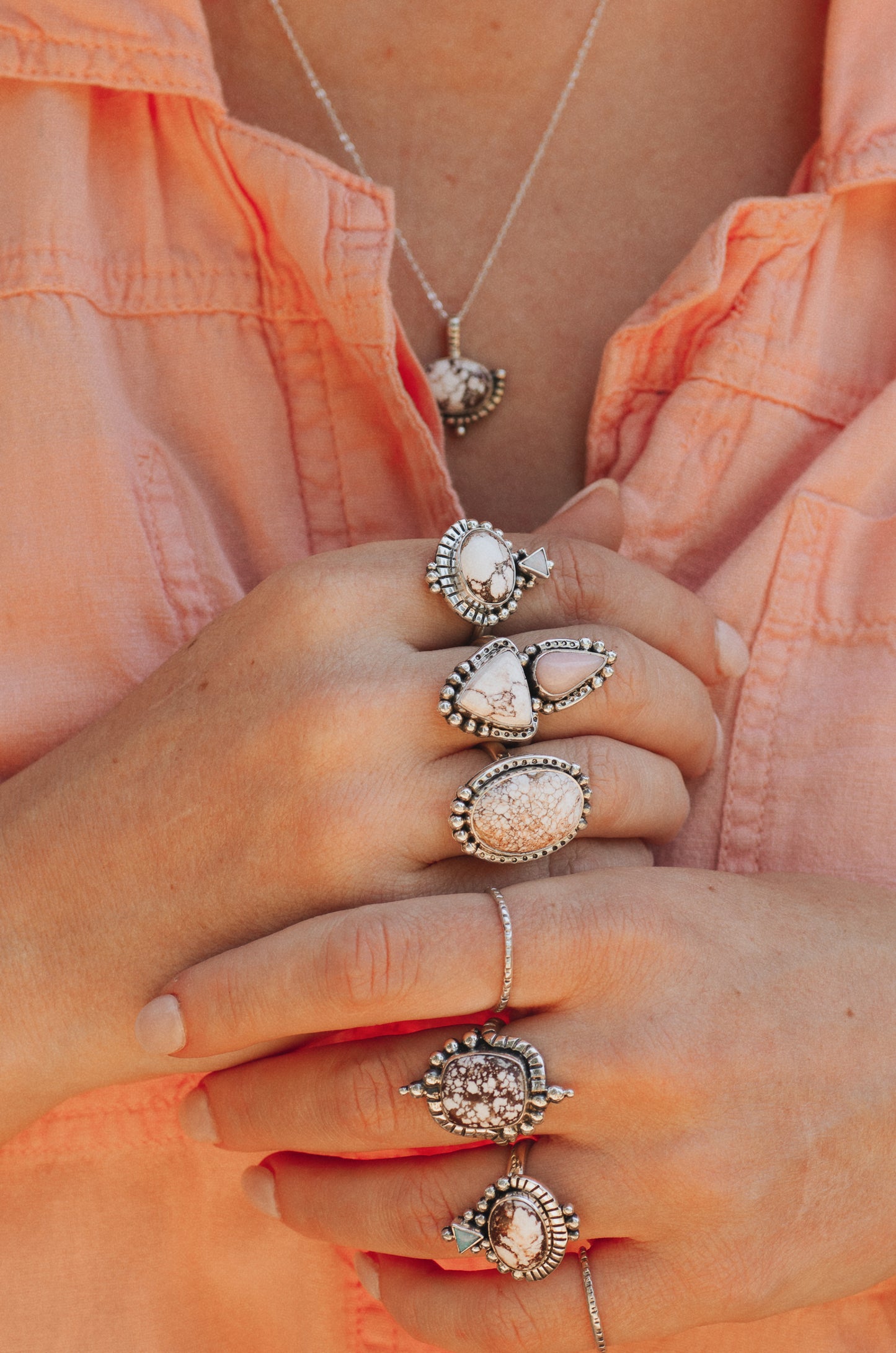 Dawn Ring ◇ Wild Horse Magnesite + Australian Opal (Multi Listing)