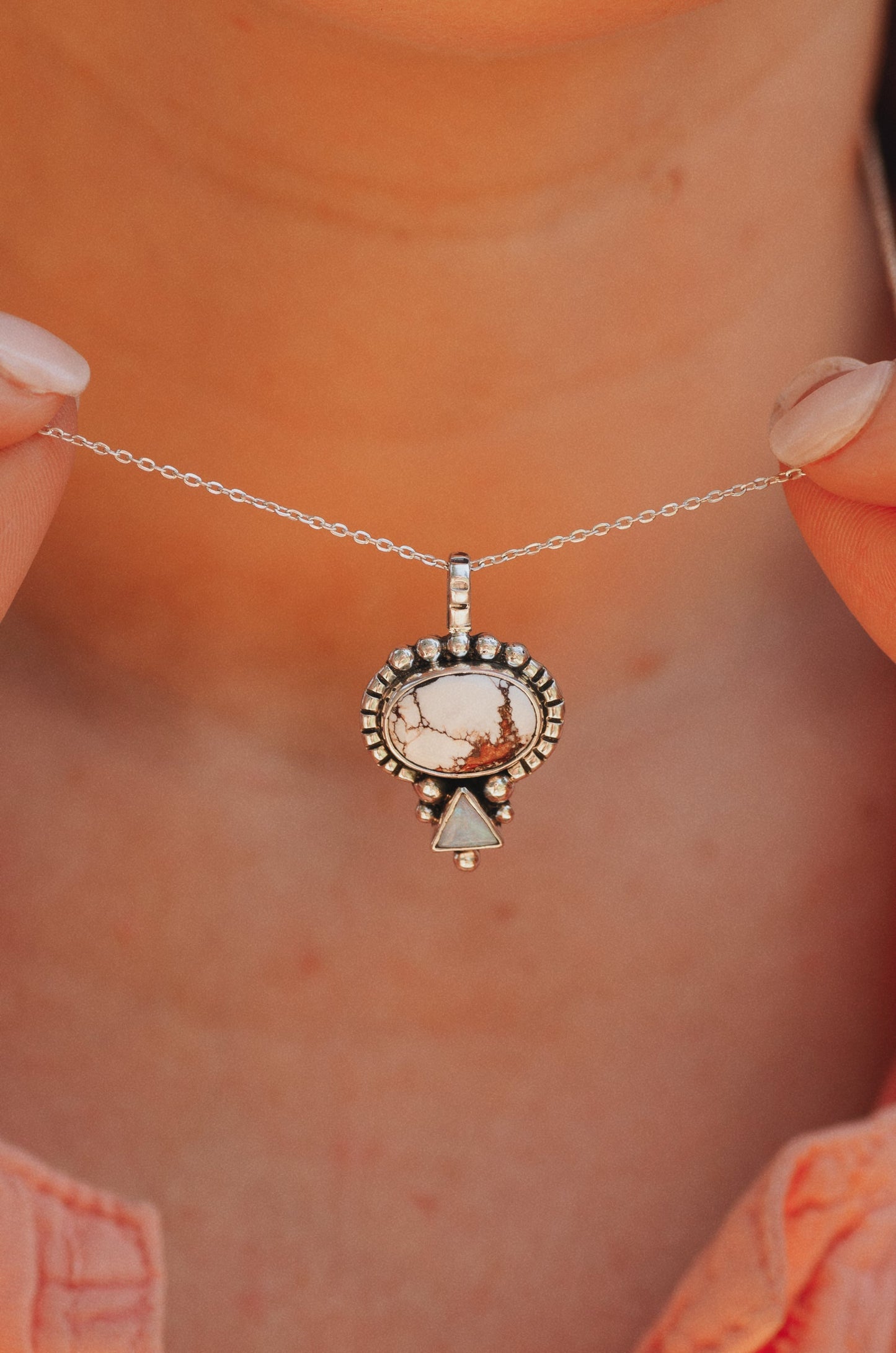Dawn Necklace ◇ Wild Horse Magnesite + Australian Opal