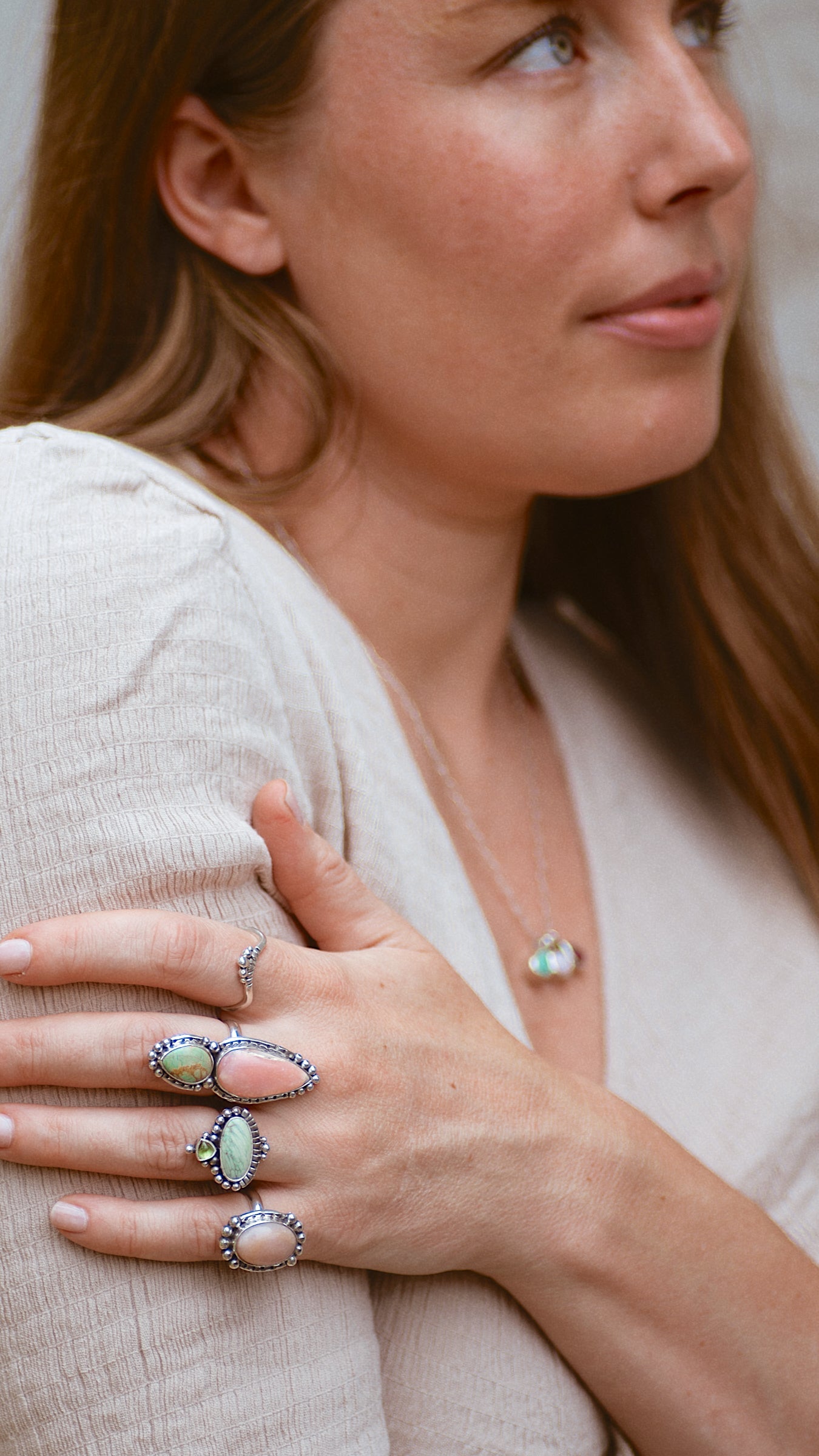 Petite Wanderer Ring (A) ◇ Pink Opal ◇ Size 6