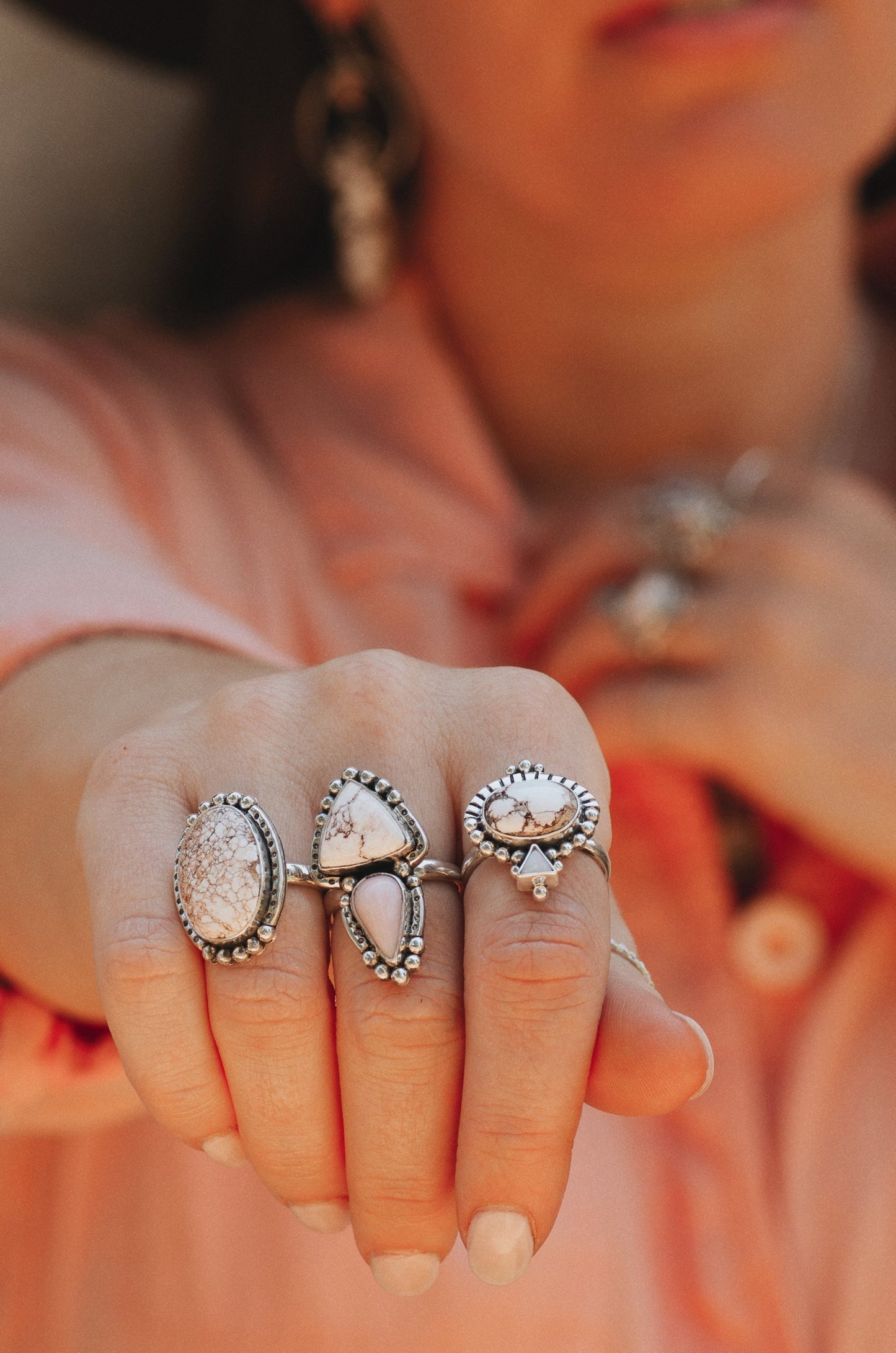 Dawn Ring ◇ Wild Horse Magnesite + Australian Opal ◇ Size 7.5